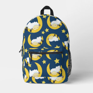 Sheep Pattern, Sleeping Sheep, Moon, Stars Printed Backpack