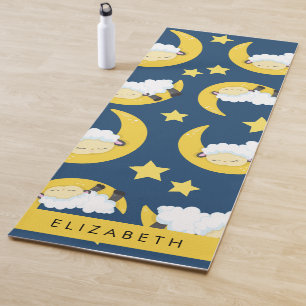 Sheep Pattern, Sleeping Sheep, Moon, Your Name Yoga Mat