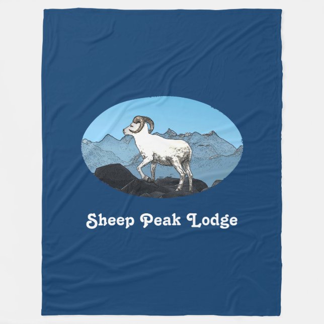 Sheep Peak Lodge Fleece Blanket (Front)