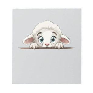 Sheep Peeking Cute Adorable Funny Animal Cartoon  Notepad