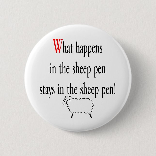 Sheep Pen 6 Cm Round Badge (Front)