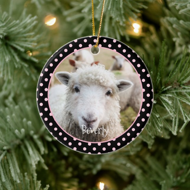 Sheep Personalised Ceramic Ornament (Tree)