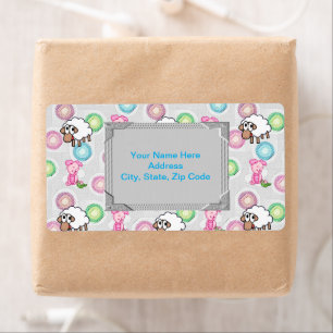 Sheep & Pigs Monogram Labels