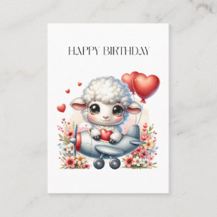 Sheep Pilot Birthday Business Card