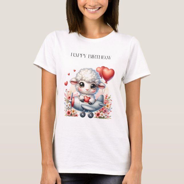 Sheep Pilot Birthday T-Shirt (Front)