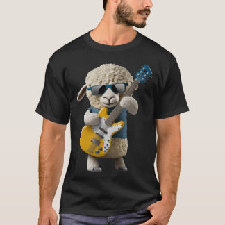 Sheep Playing Electric Guitar  Animal Sheep  Guita T-Shirt