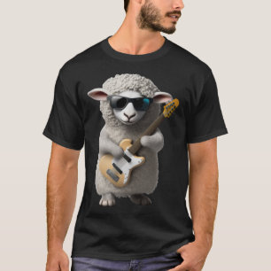 Sheep Playing Electric Guitar  Animal Sheep  Guita T-Shirt