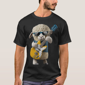 Sheep Playing Electric Guitar  Animal Sheep  Guita T-Shirt
