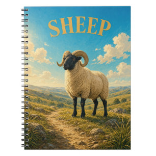 Sheep Rolling Highlands Watercolor GeoSaga Notebook