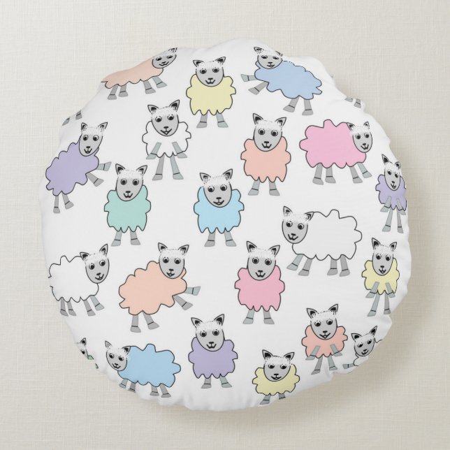 Sheep Round Cushion (Back)