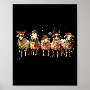 Sheep Santa Xmas Funny Sheep Lover Gift Christmas Poster