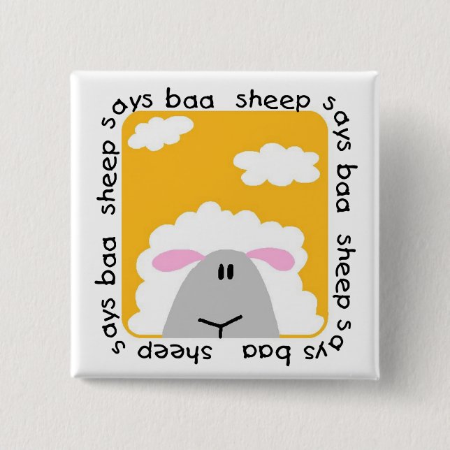 Sheep Says Baa T-shirts and Gifts 15 Cm Square Badge (Front)