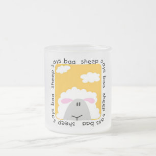 Sheep Says Baa T-shirts and Gifts Frosted Glass Coffee Mug