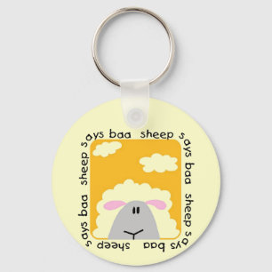 Sheep Says Baa Tshirts and Gifts Key Ring