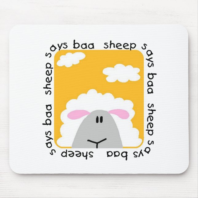 Sheep Says Baa Tshirts and Gifts Mouse Pad (Front)
