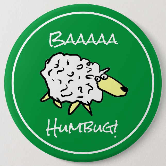 Sheep Says Baaaa Humbug - Christmas 6 Cm Round Badge (Front)