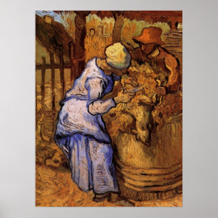 Sheep Shearers (after Millet) by Vincent van Gogh Poster