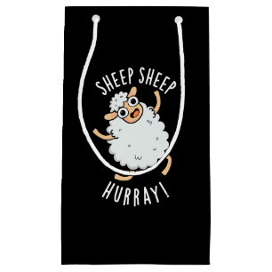 Sheep Sheep Hurray Funny Animal Pun Dark BG Small Gift Bag