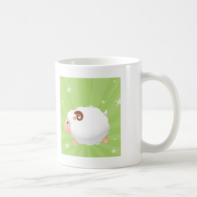 Sheep Sheeps Mammals White Cute Animal Coffee Mug (Right)