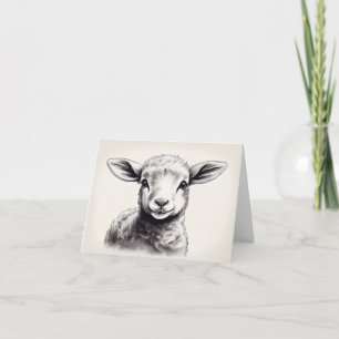 Sheep Sketch Easter Card