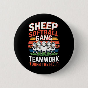 Sheep Softll Gang Teamwork Turns The Field Fun _1 6 Cm Round Badge