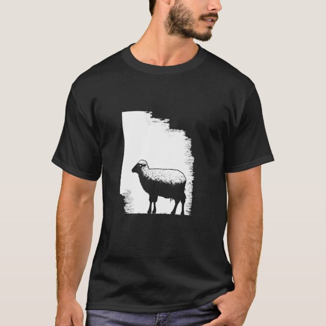 Sheep Stencil Art T-Shirt (Front)
