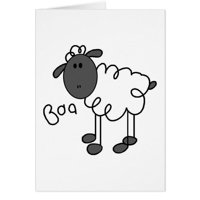 Sheep Stick Figure Card (Front)