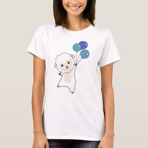 Sheep Sweet Animals Flies Balloons For Children T-Shirt