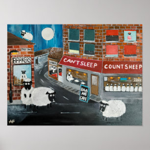 Sheep Town Painting by Alfred Fox Poster