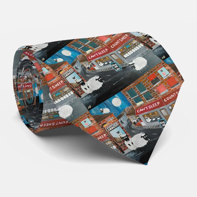 Sheep Town Painting by Alfred Fox Tie (Rolled)