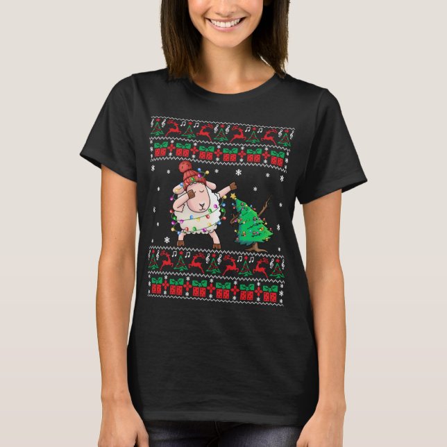 Sheep Ugly Christmas Sweater Dabbing Sheep Xmas El (Front)
