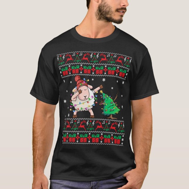 Sheep Ugly Christmas Sweater Dabbing Sheep Xmas El (Front)