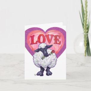 Sheep Valentine's Day Holiday Card