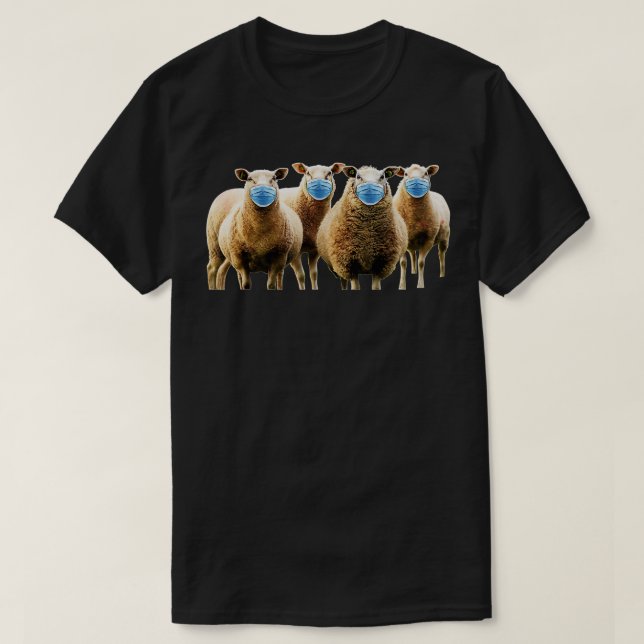Sheep Wearing Mask Anti-Mask  T-Shirt (Design Front)
