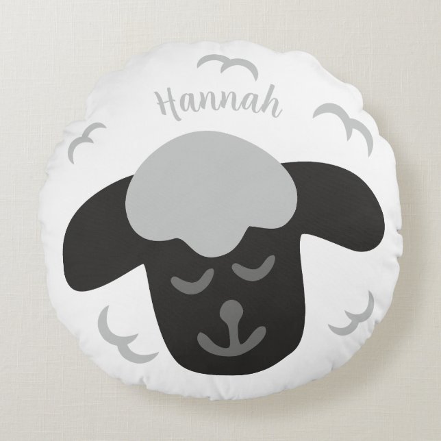 sheep white black child pillow (Front)