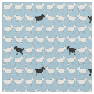 Sheep white black fun animal herd fabric