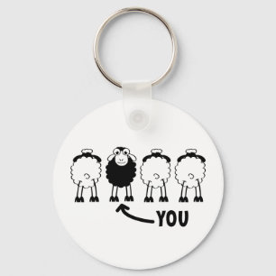 Sheep, white or black, of the family key ring