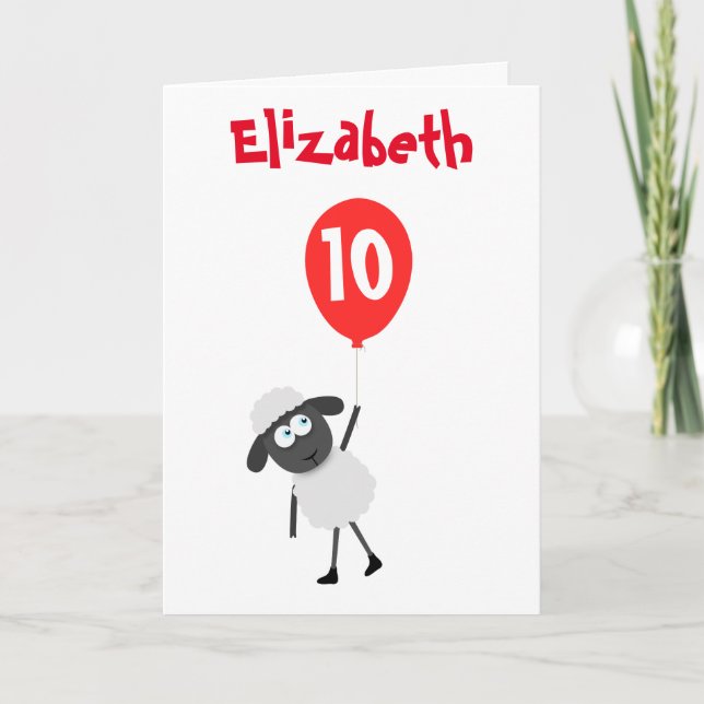 Sheep with balloon card (Front)