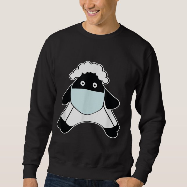 Sheep with face mask | Animal Owner Gift Sweatshirt (Front)