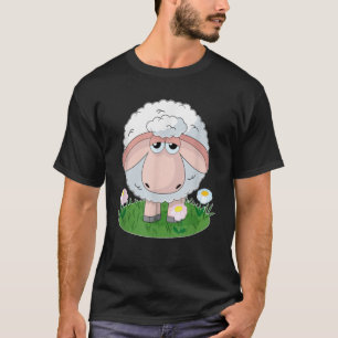 Sheep With Flower Cute T-Shirt Gift For Girls