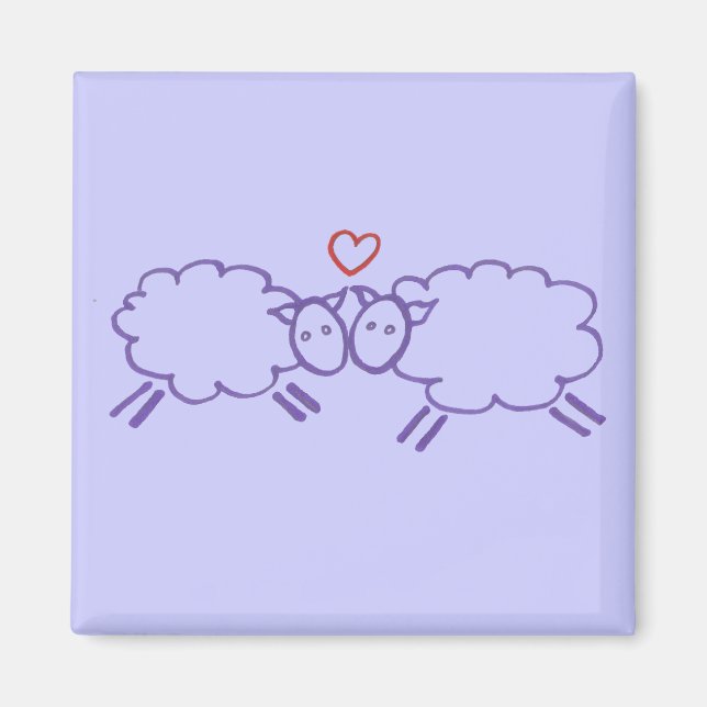 Sheep with Heart Magnet (Front)