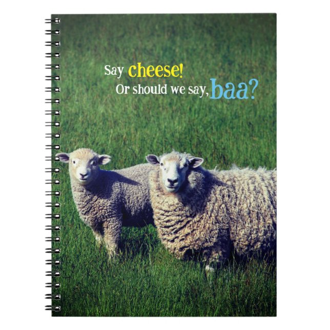 Sheep with lamb in grass meadow notebook (Front)