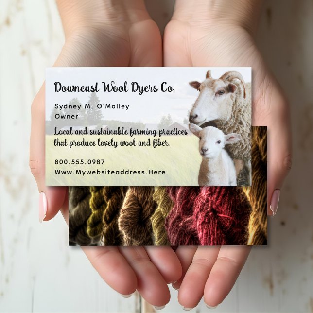 Sheep Wool Knitting Fibre Company Business Card (Creator Uploaded)