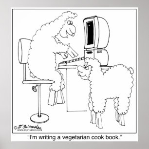 Sheep Write Veggie Cook Book Poster