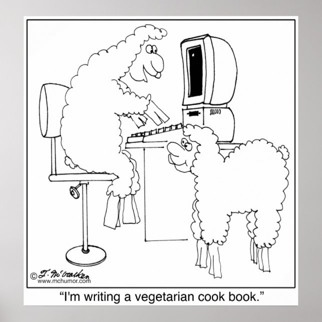 Sheep Write Veggie Cook Book Poster (Front)