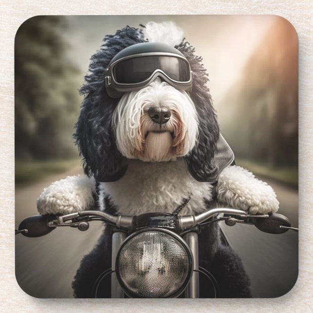 Sheepadoodle Biker Coasters (Front)