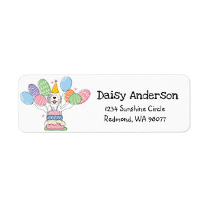 Sheepadoodle Birthday Party Return Address