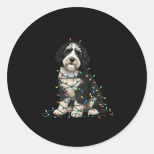Sheepadoodle Christmas I'm Fine Everything Is Fine Classic Round Sticker