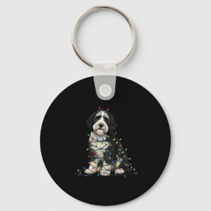 Sheepadoodle Christmas I'm Fine Everything Is Fine Key Ring
