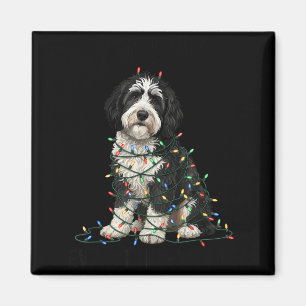 Sheepadoodle Christmas I'm Fine Everything Is Fine Magnet